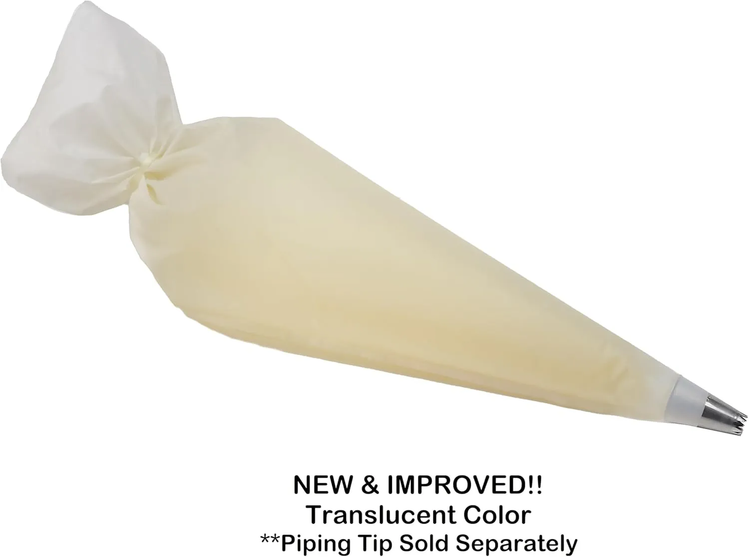 Ateco Compostable and Disposable Piping and Cake Decorating Bags, 12" - Pack of 100, White Biodegradable