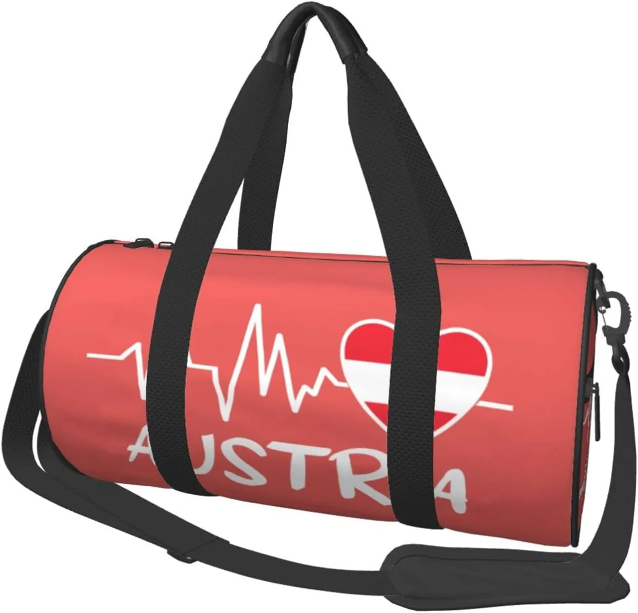 Austria Heartbeat Duffel Bag Gym Bag Travel Sports Tote Large Foldable Beach Swim Yoga1
