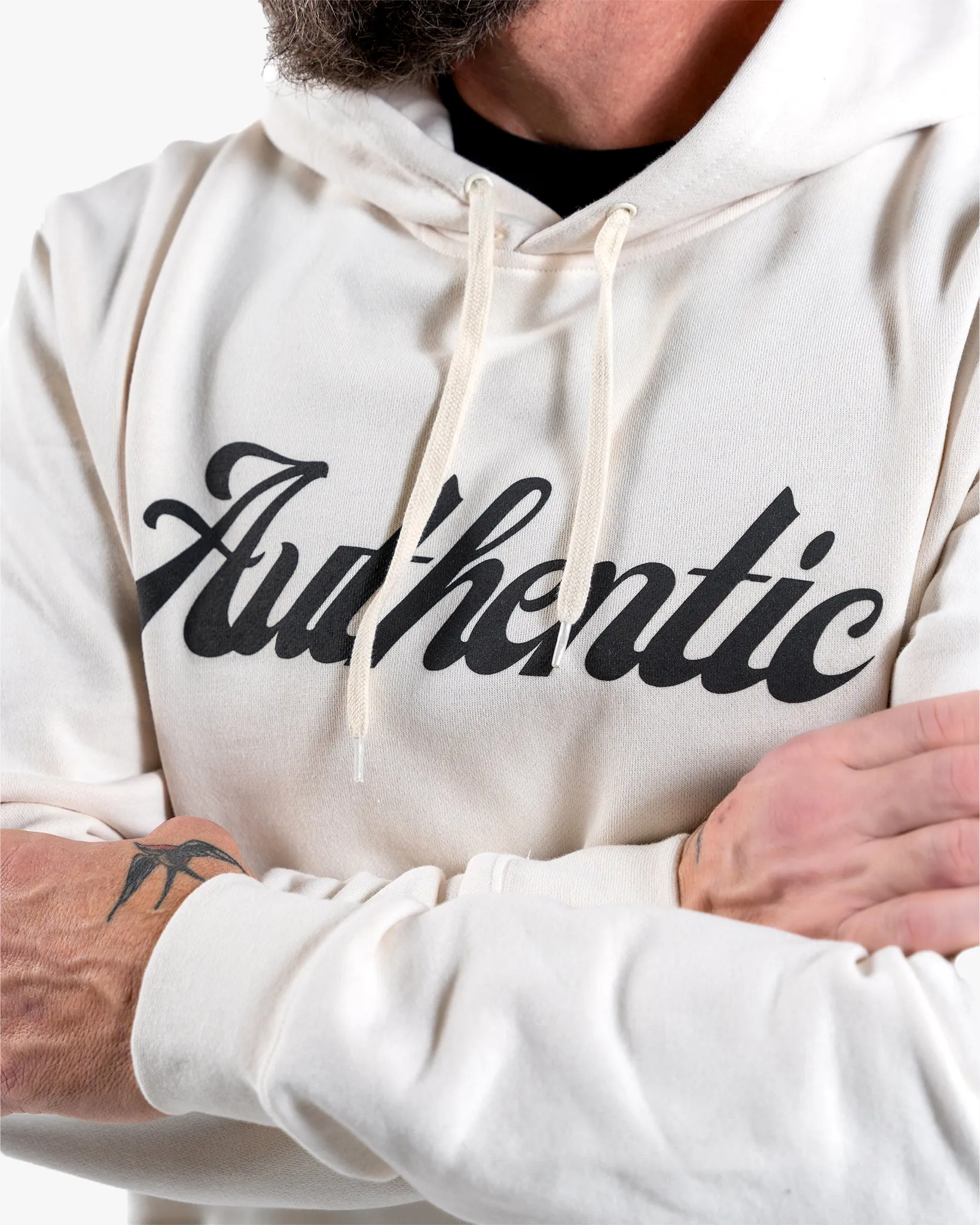 Authentic Hoodie - Creme w/ Black