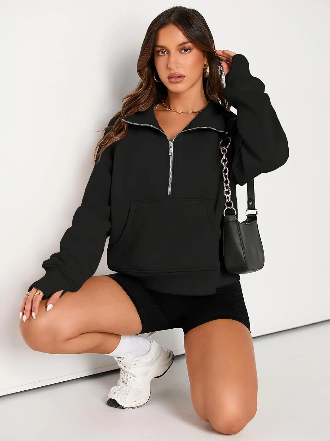 AUTOMET Womens Sweatshirts Half Zip Cropped Pullover Fleece Quarter Zipper Hoodies 2025 Fall Fashion Outfits Clothes