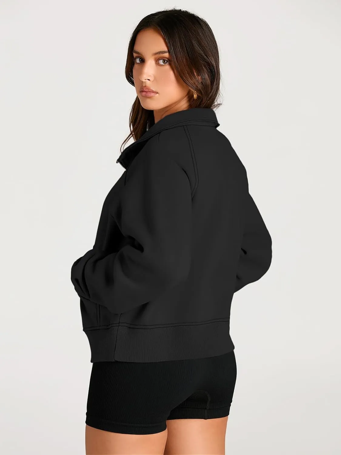 AUTOMET Womens Sweatshirts Half Zip Cropped Pullover Fleece Quarter Zipper Hoodies 2025 Fall Fashion Outfits Clothes