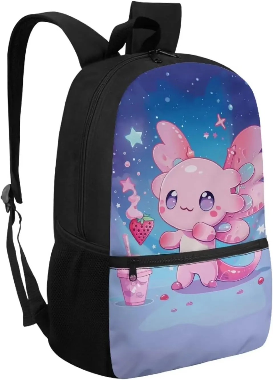 Axolotl Backpack for Girls 10-12/8-10 Middle School Bag Salamander Book Bag 1st Grade Bookbags for Kids 3Rd Grade/4Th Grade Elementary Schoolbag Student Back Pack