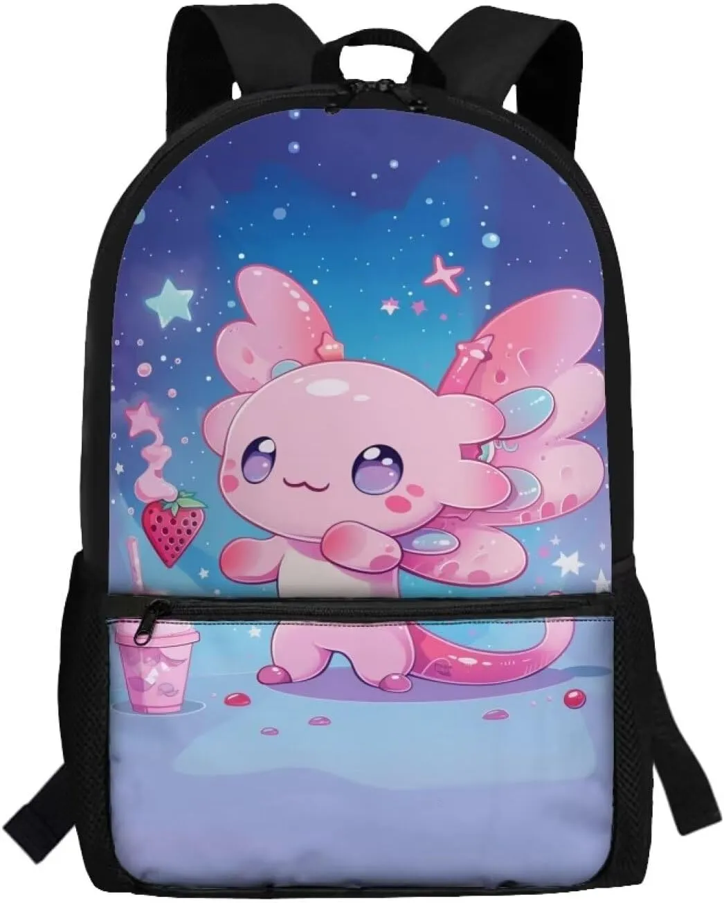 Axolotl Backpack for Girls 10-12/8-10 Middle School Bag Salamander Book Bag 1st Grade Bookbags for Kids 3Rd Grade/4Th Grade Elementary Schoolbag Student Back Pack