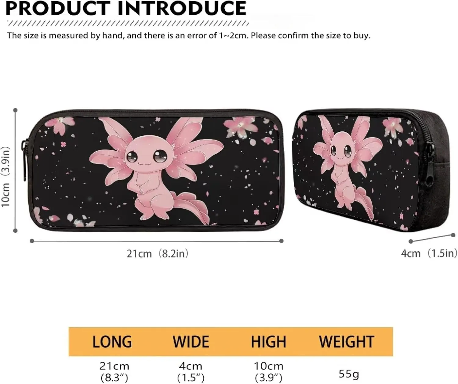 Axolotl Backpacks for Teen Girls with Lunch Box Cute Bookbags Aesthetic with Cherry Blossom Print Large Capacity Bookpack 3 in 1 Set for Teens Elementary Middle High School Students