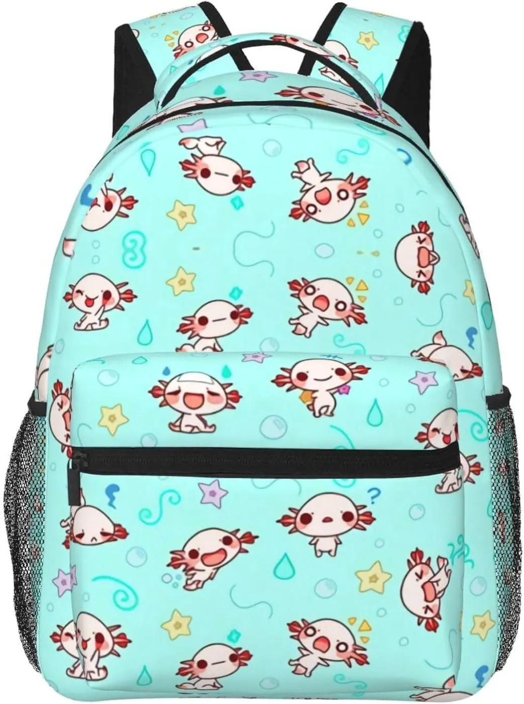 Axolotl Kawaii Cute Backpack For School Laptop Bags Bookbag Big Casual Daypack For Student Girls Boys Kids Teens Travel Sports Work