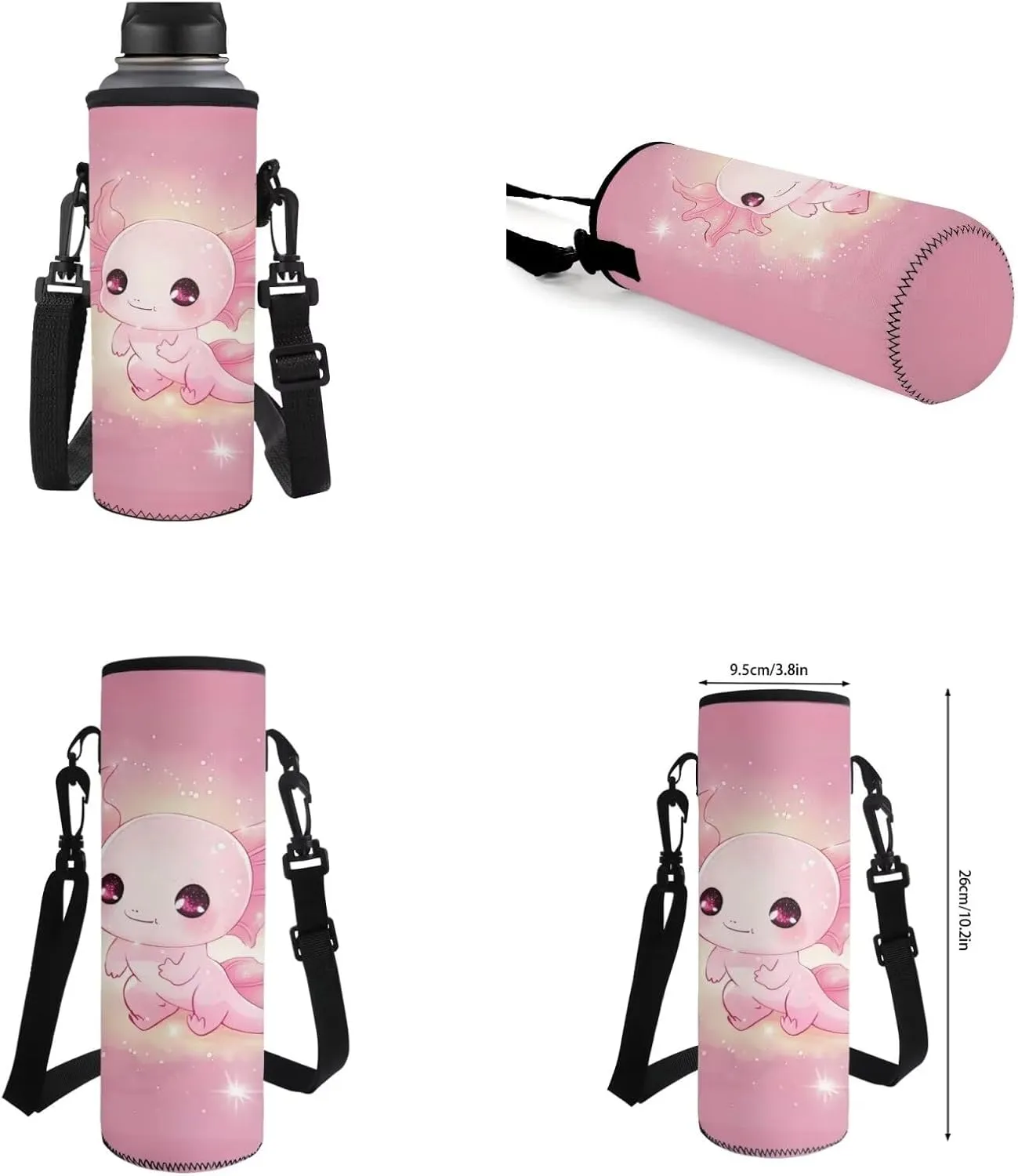 Axolotl Toddler Backpack and Lunch Box Set Girls 2-4 Student Bookbags for Teen Boys Portable School Bag for Middle School Students with Water Bottle Bag Top Handle Help to Carrys