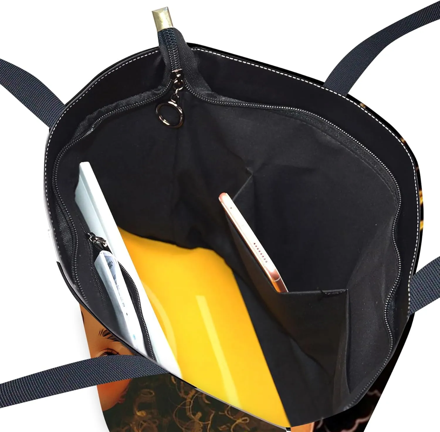 AZPSRT Tote Bag for Women African American Shoulder Handbag Large Capacity Work Fit 15.4 Inch/17.7inch