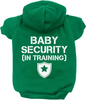 Baby Security in Training Pullover Fleece Lined Dog Hoodie with Leash Hole Sweatshirt (Green)