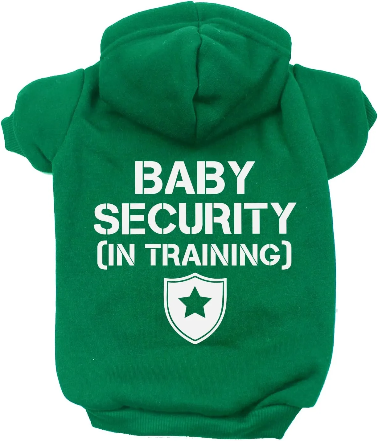 Baby Security in Training Pullover Fleece Lined Dog Hoodie with Leash Hole Sweatshirt (Green)