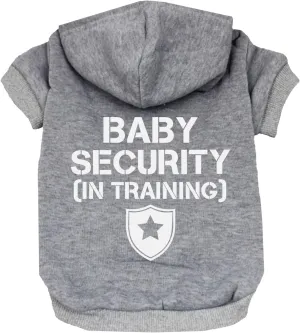 Baby Security in Training Pullover Fleece Lined Dog Hoodie with Leash Hole Sweatshirt (Grey)