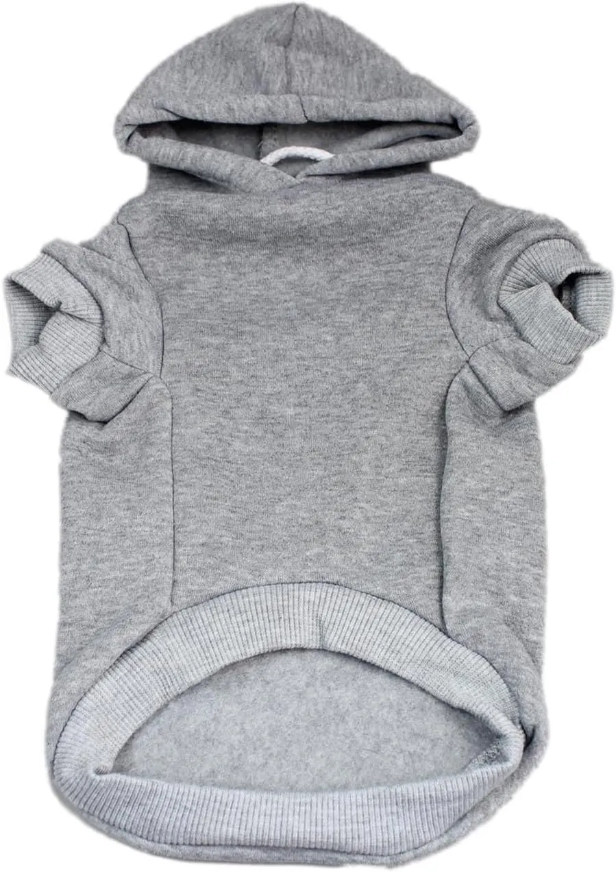 Baby Security in Training Pullover Fleece Lined Dog Hoodie with Leash Hole Sweatshirt (Grey)
