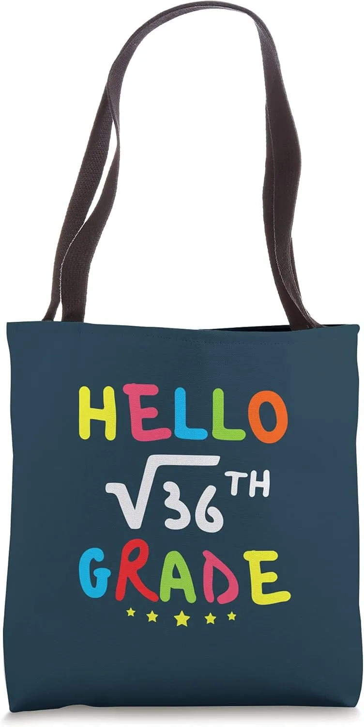 Back to School Math Teacher 6th Grade Square Root of 36 Funn Tote Bag