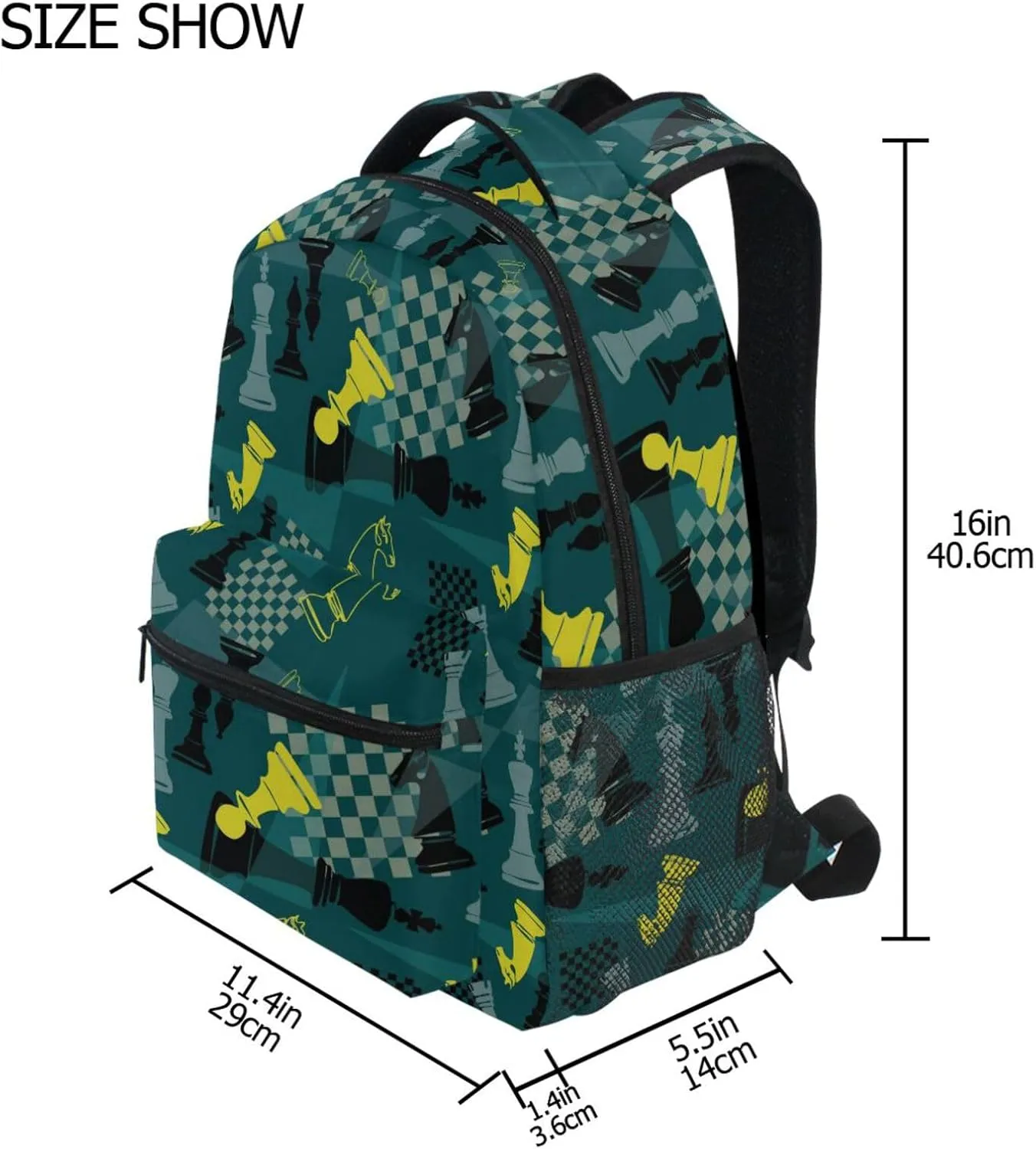 Backpack Chess Board Bookbag Daypack Travel Hiking Camping School Laptop Bag