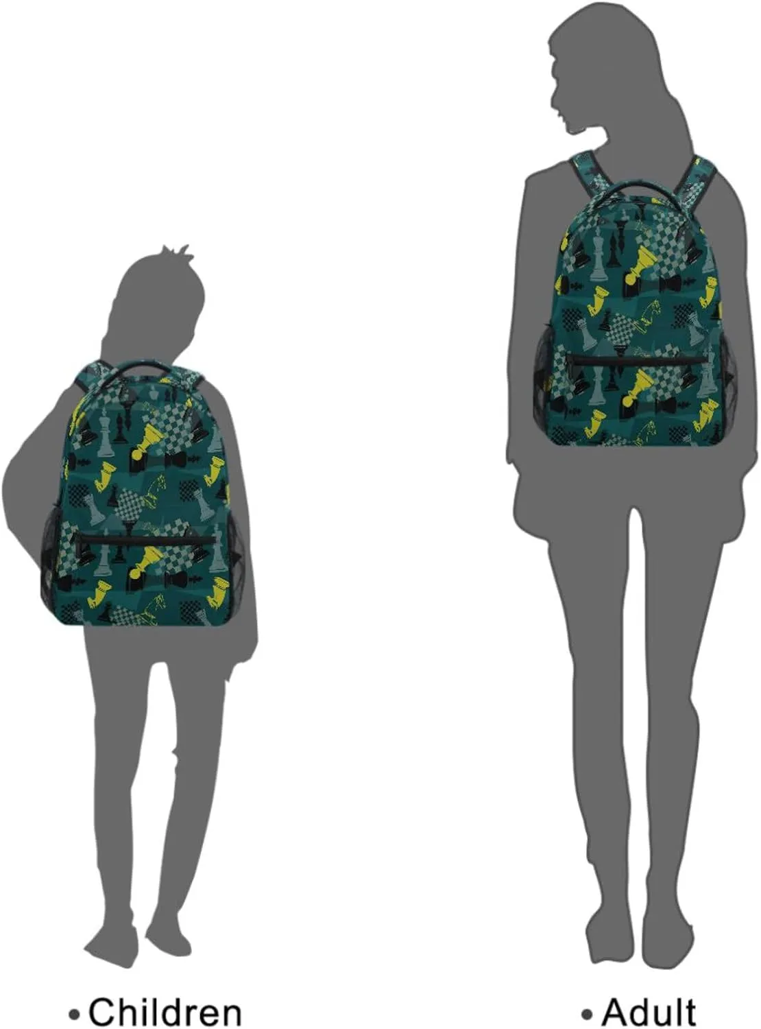Backpack Chess Board Bookbag Daypack Travel Hiking Camping School Laptop Bag