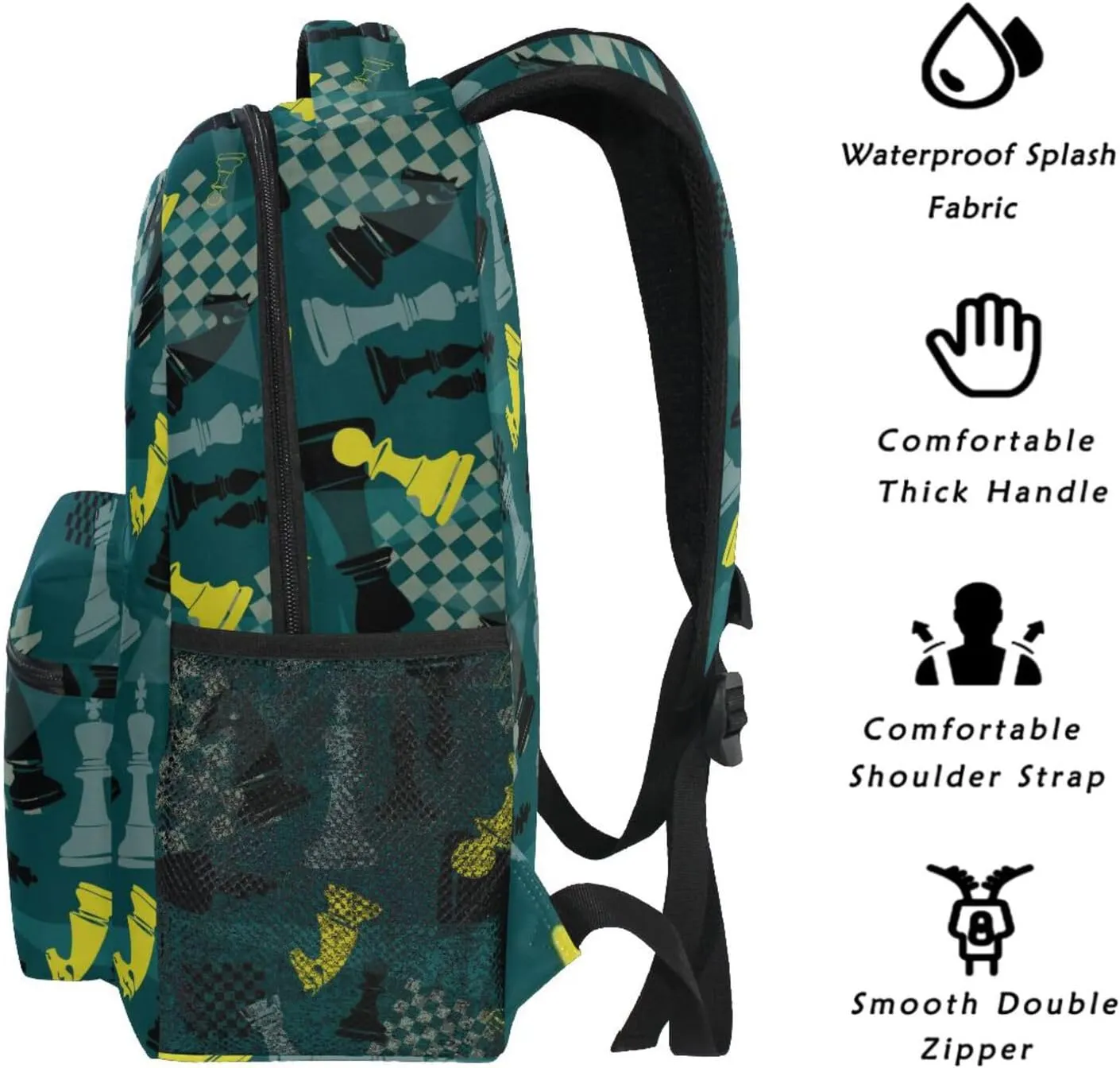 Backpack Chess Board Bookbag Daypack Travel Hiking Camping School Laptop Bag