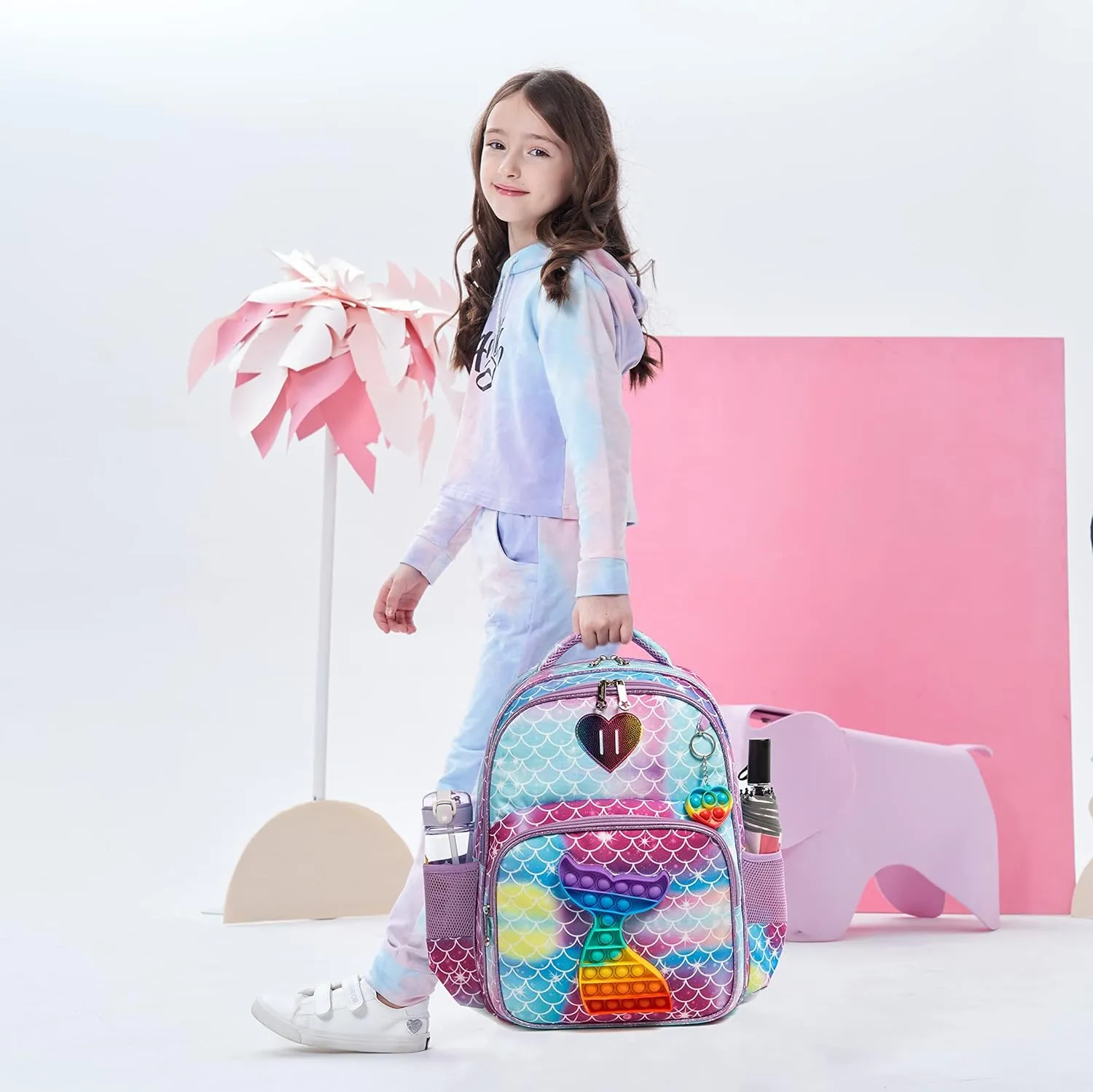 Backpack for Girls Elementary Preschool Kids Lunch Box for School