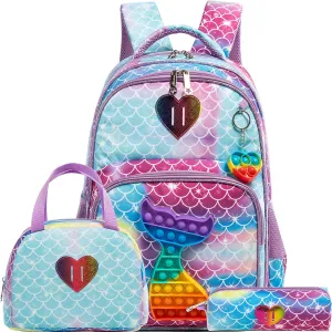 Backpack for Girls Elementary Preschool Kids Lunch Box for School