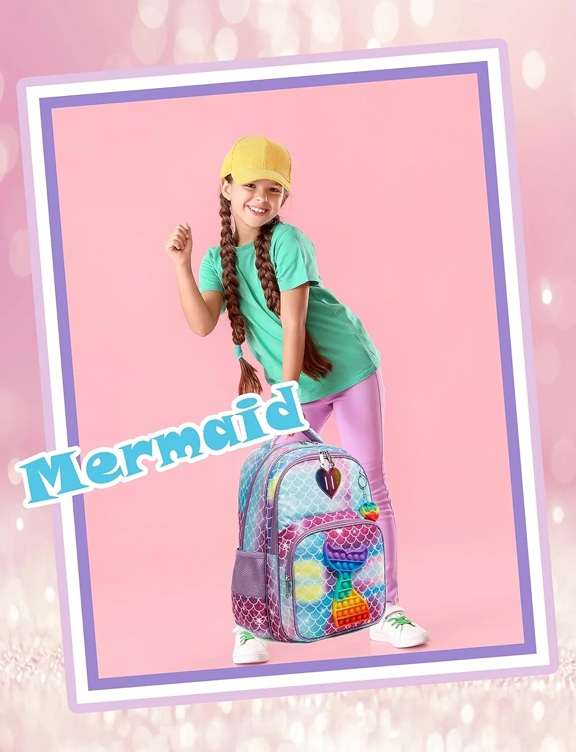 Backpack for Girls Elementary Preschool Kids Lunch Box for School