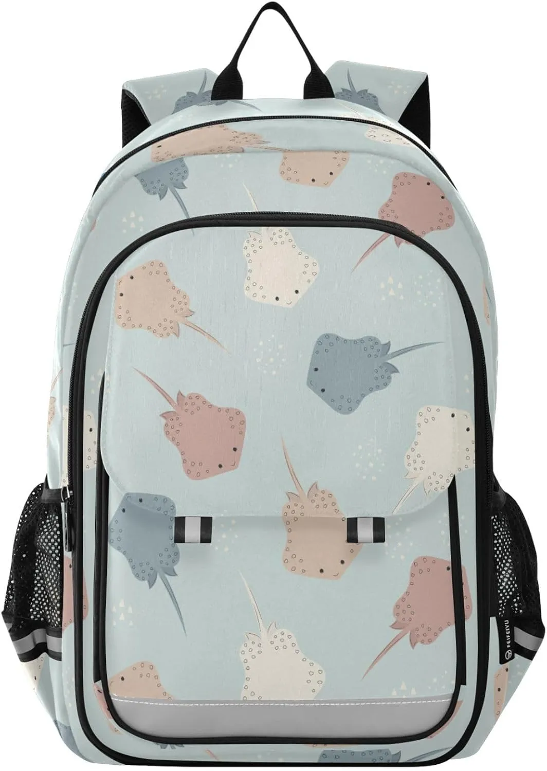 Backpack Stingrays Fish Pattern School Shoulder Bag Lightweight Laptop Backpack Student Casual Travel Daypack