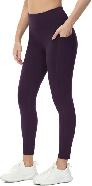 baleaf Fleece Lined Leggings Women Water Resistant 25" Petite Winter Warm Legging Thermal Running Tights Yoga Hiking Pants Purple XS