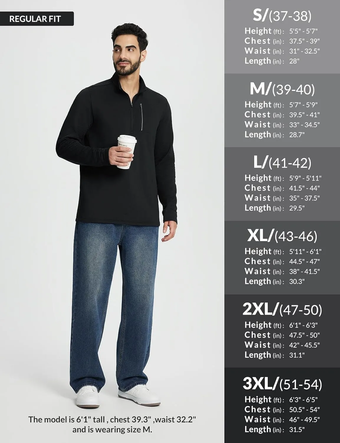 baleaf Men's Fleece Lined Running Jacket Quarter Zip Cold Weather Gear Waffle Thermal Pullover with Zip Pockets