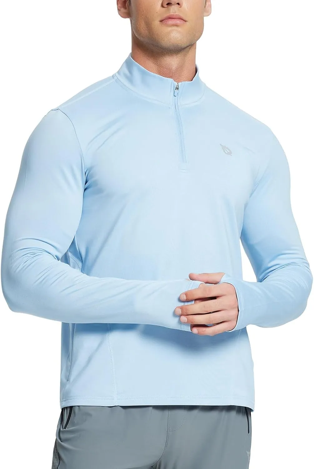 baleaf Mens Long Sleeve Running Shirts Fleece Pullover Quarter Zip Pockets Cold Weather Winter Gear