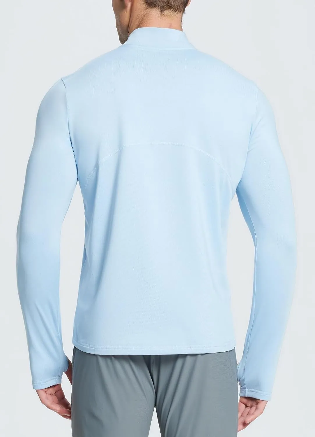 baleaf Mens Long Sleeve Running Shirts Fleece Pullover Quarter Zip Pockets Cold Weather Winter Gear