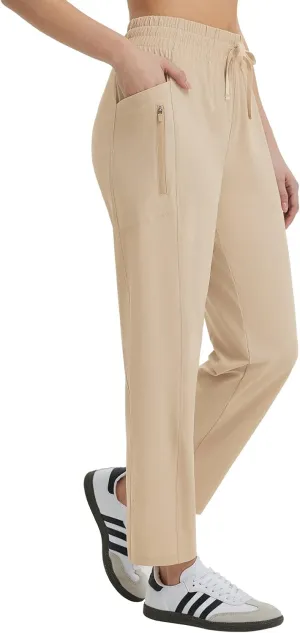 baleaf Women's Athletic Running Pants Stretch Quick Dry Zipper Pocket High Waisted Sweatpants Hiking Walking UPF 50 