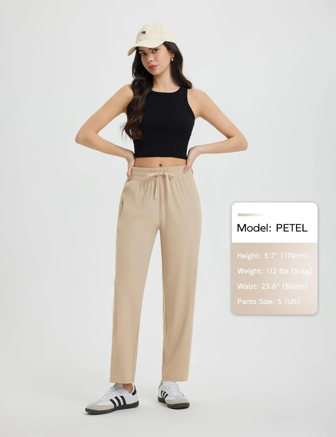 baleaf Women's Athletic Running Pants Stretch Quick Dry Zipper Pocket High Waisted Sweatpants Hiking Walking UPF 50 