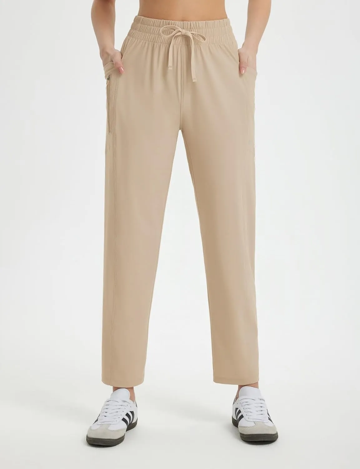 baleaf Women's Athletic Running Pants Stretch Quick Dry Zipper Pocket High Waisted Sweatpants Hiking Walking UPF 50 