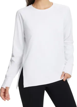 baleaf Women's Thermal Tops Fleece Lined Shirts Long Sleeve Cold Weather Running Gear Workout Zipper Pocket Thumbholes