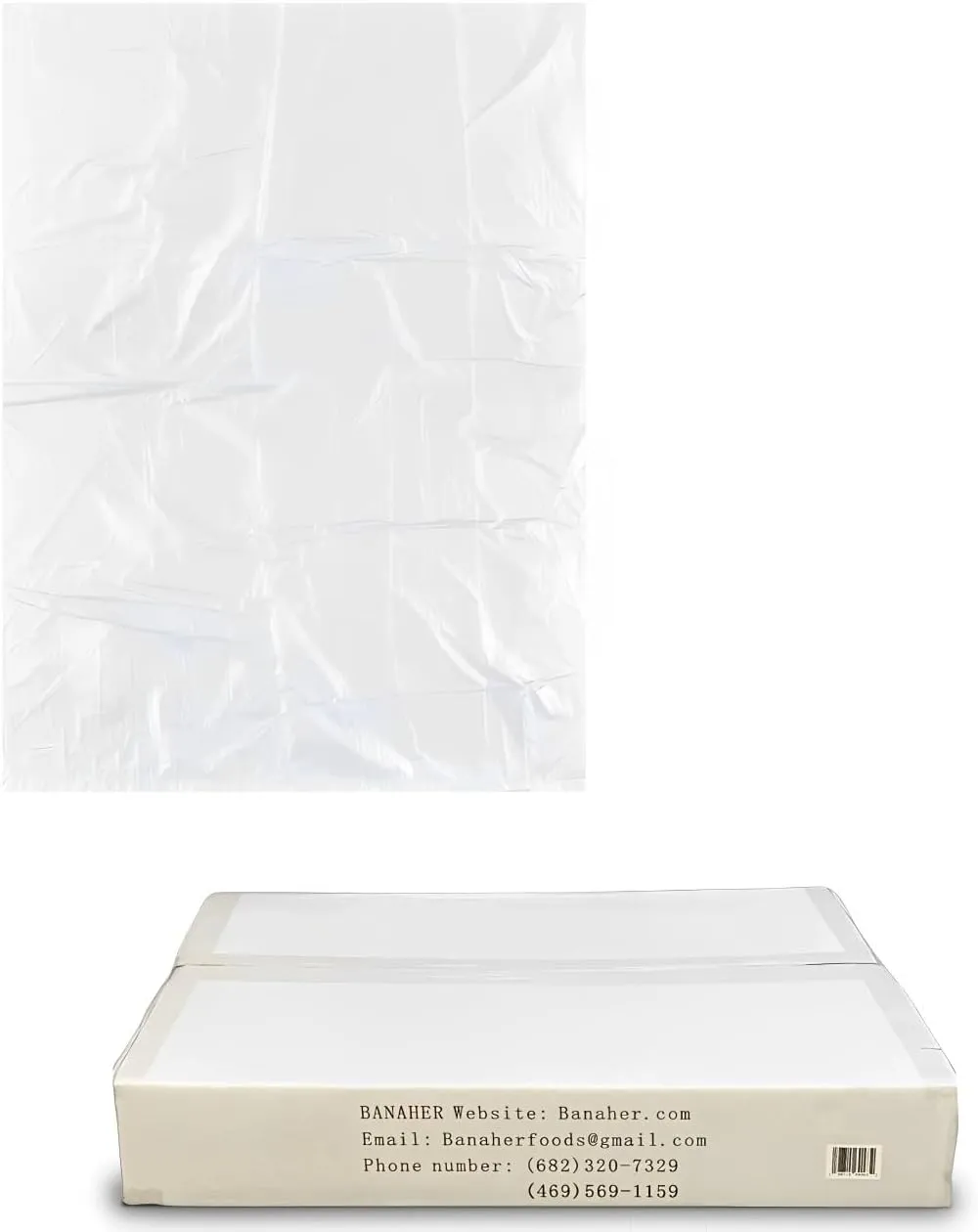 BANAHER- 18” X 24” (500 Count) 1 Mil Open End Clear Plastic Poly LDPE Bags - for Proofing Bread Dough, Naan Bread, Injera, Packaging Clothes, Shirts - No Seal
