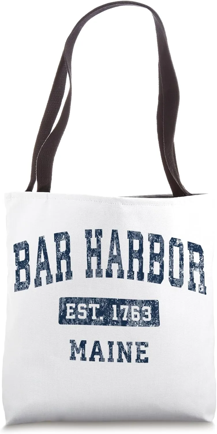 Bar Harbor Maine ME Vintage Established Sports Design Tote Bag