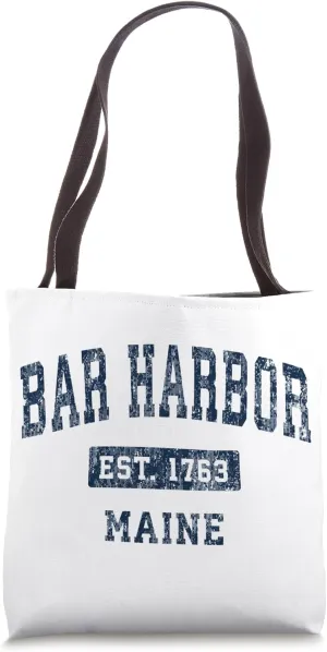 Bar Harbor Maine ME Vintage Established Sports Design Tote Bag