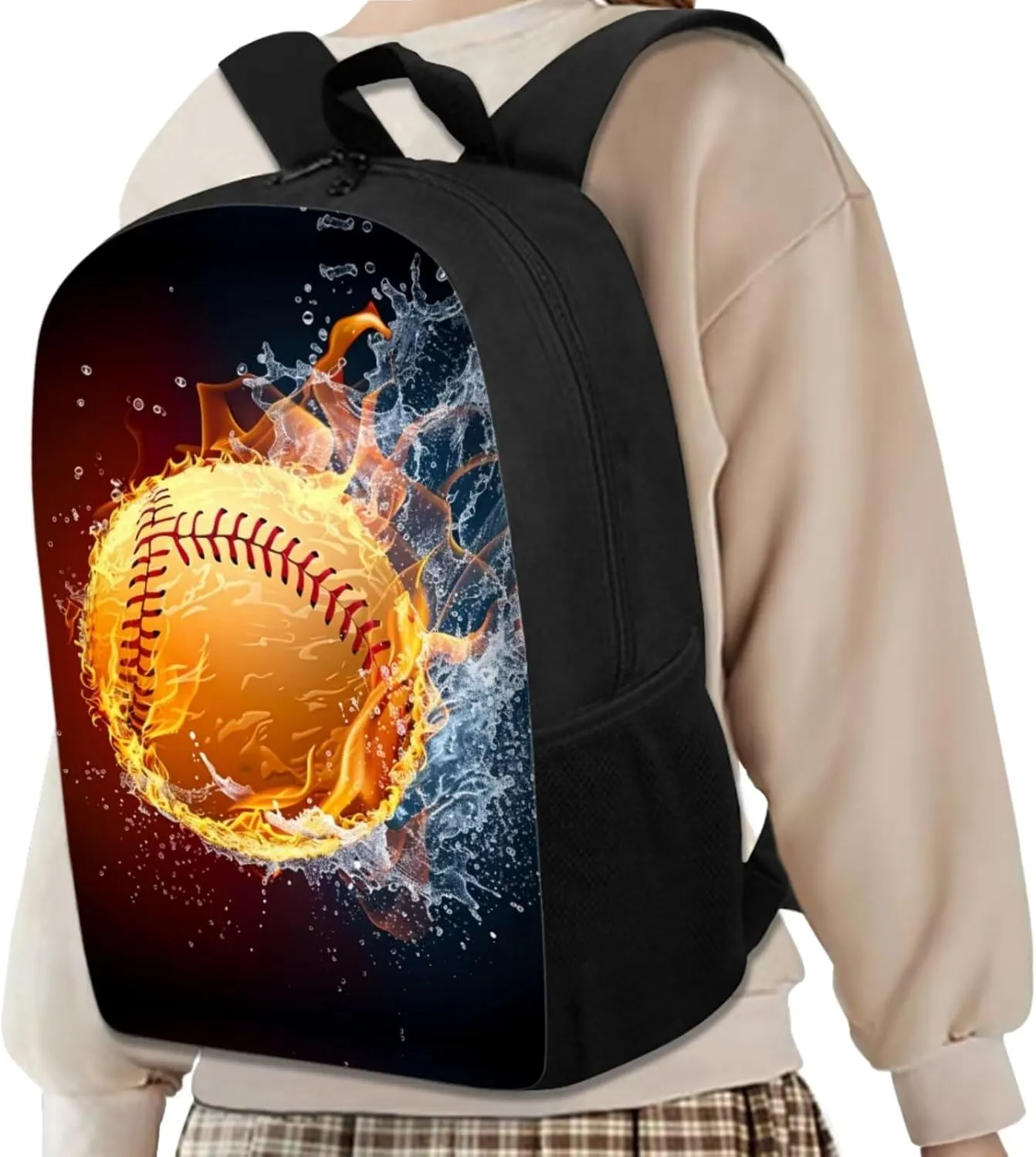 Baseball Kids' Backpacks & Lunch Boxes Pencil Bag for Girls Back to School MultiPurpose Kids Travel Backpack Book Bags for Kids and Bento Insulated Lunch Box Pencil Case Bag