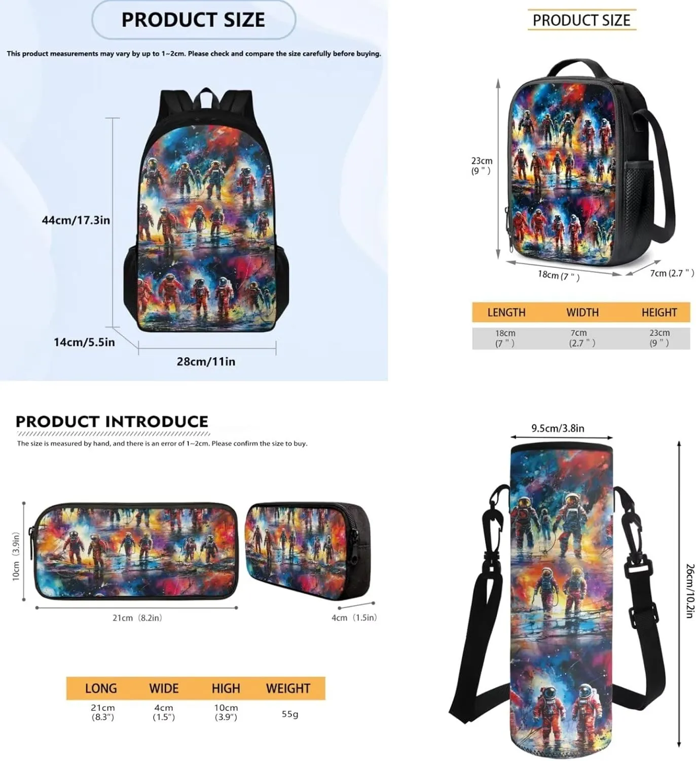 Basketball Print 4pcs Set School Bookbag with Insulated Lunchbox and Pencil Box with Cross-by Shoulder Water Bottle Sleeve, Casual Rucksack Travel Backpack Daypack for School