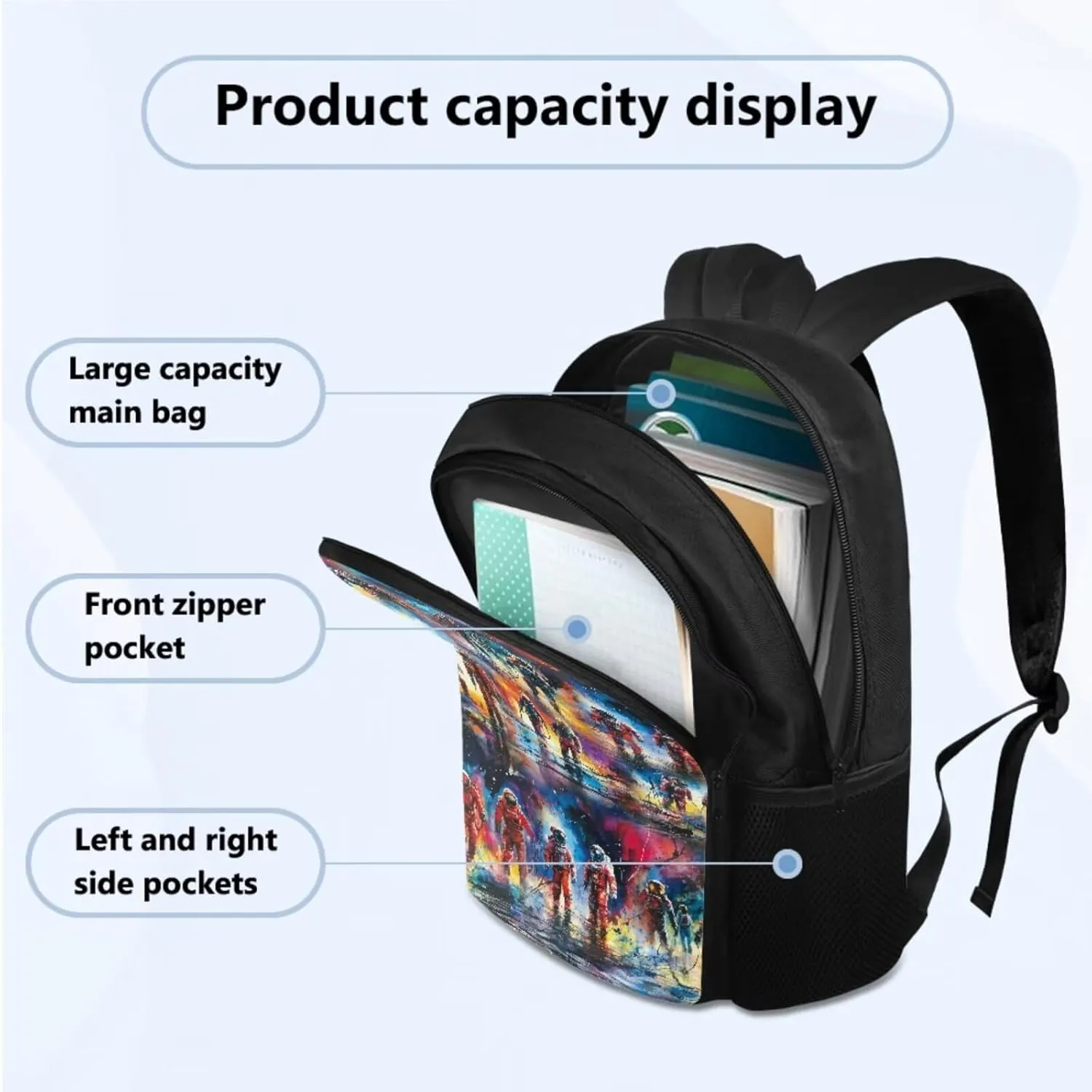 Basketball Print 4pcs Set School Bookbag with Insulated Lunchbox and Pencil Box with Cross-by Shoulder Water Bottle Sleeve, Casual Rucksack Travel Backpack Daypack for School