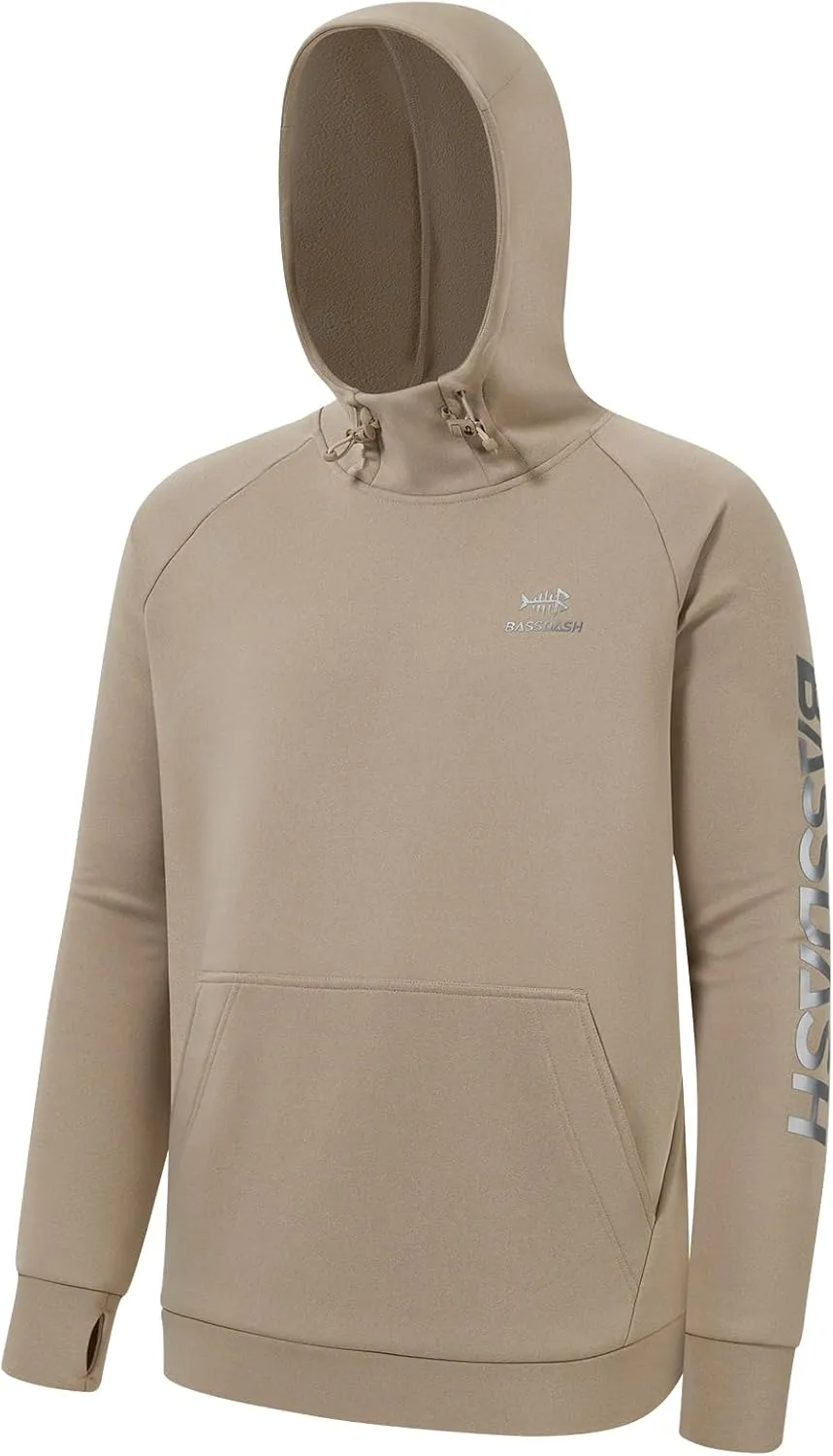 BASSDASH Men’s Fleece Lined Fishing Hoodies Water Resistant Performance Pullover Sweatshirts Stretchy Hunting Workout FS32M