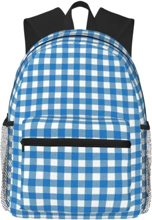 Bavarian Blue White Lightweight Packable Backpack Travel Casual Hiking Daypack Foldable Backpack For Men Women
