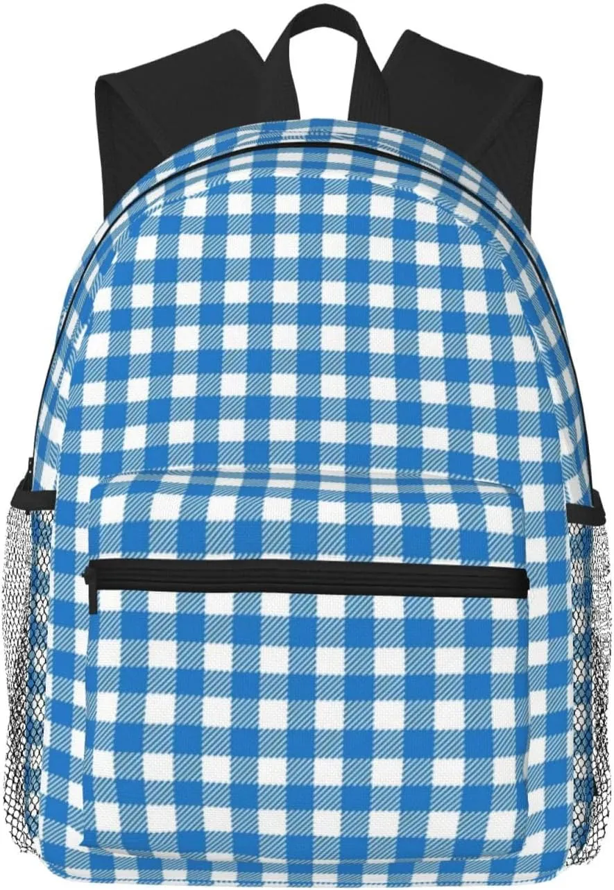Bavarian Blue White Lightweight Packable Backpack Travel Casual Hiking Daypack Foldable Backpack For Men Women