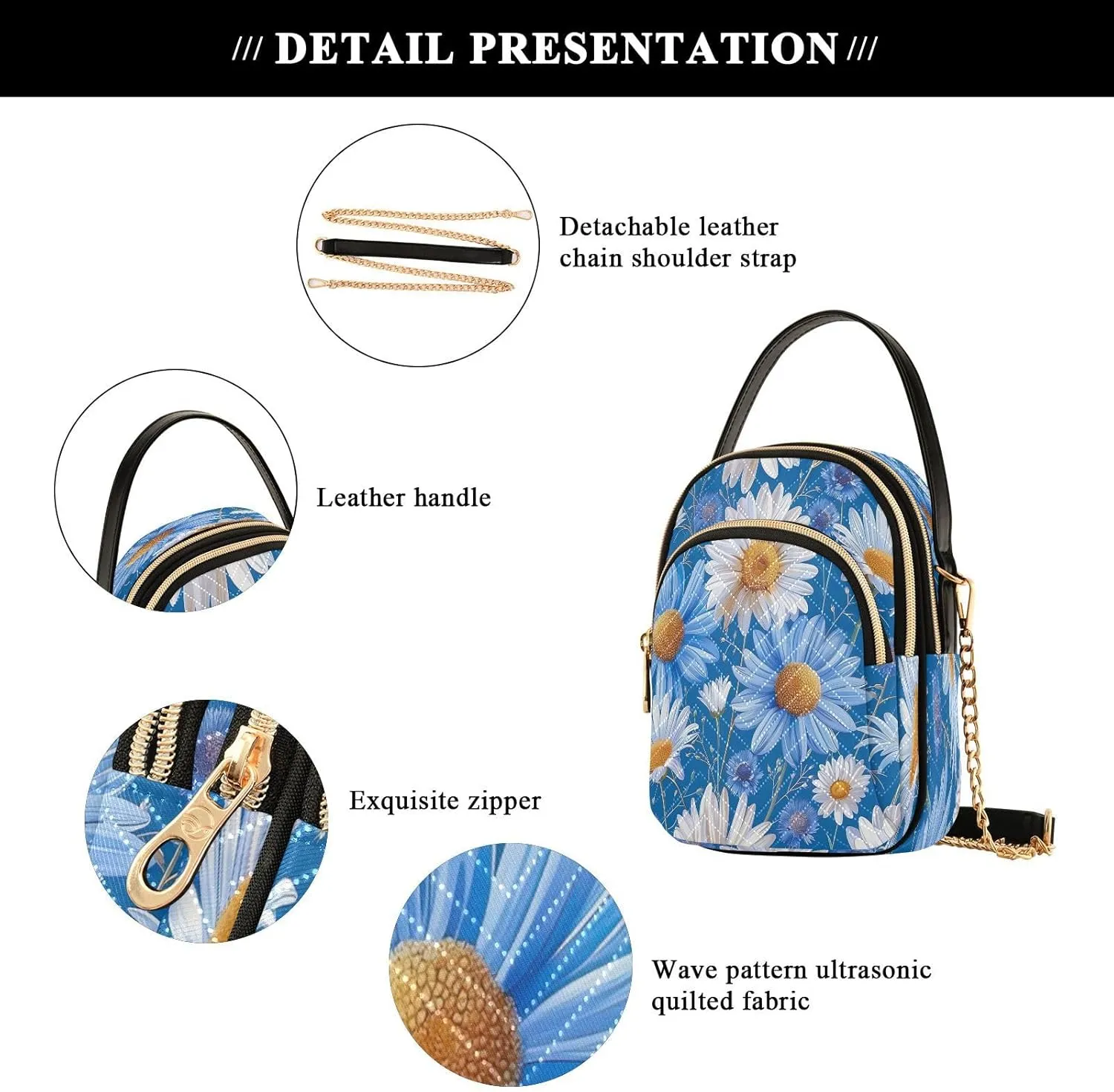 Beautiful Flamingos Shoulder Bags for Women Retro Classic Handbag Purse Small Purses with Chain
