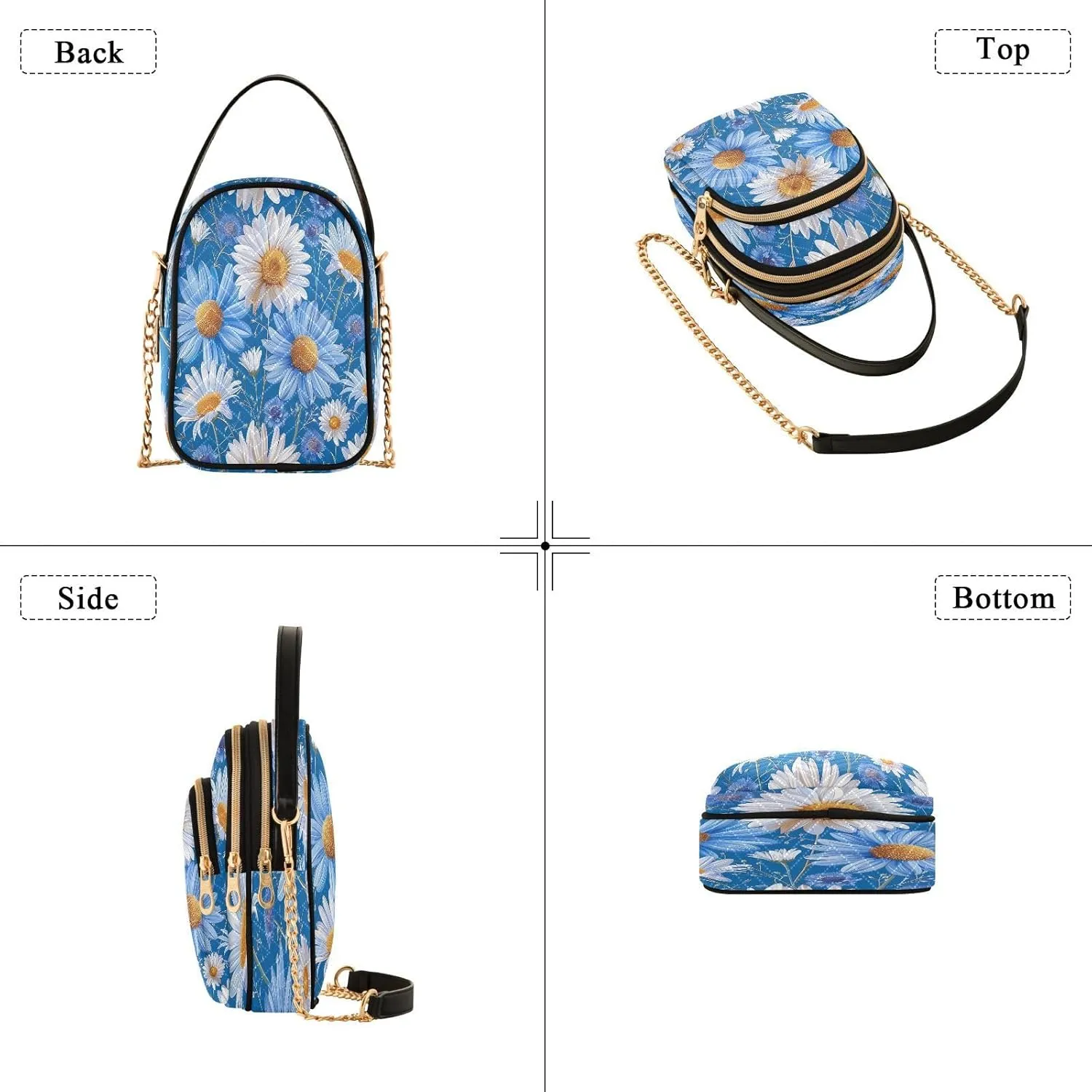 Beautiful Flamingos Shoulder Bags for Women Retro Classic Handbag Purse Small Purses with Chain