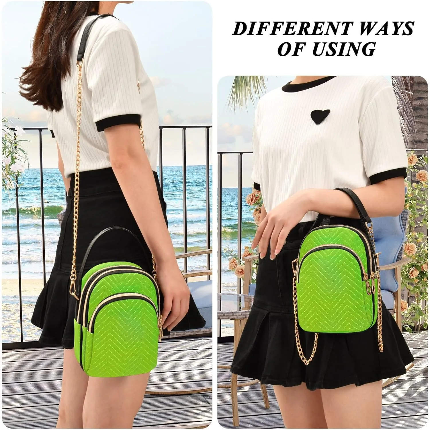 Beautiful Flamingos Shoulder Bags for Women Retro Classic Handbag Purse Small Purses with Chain