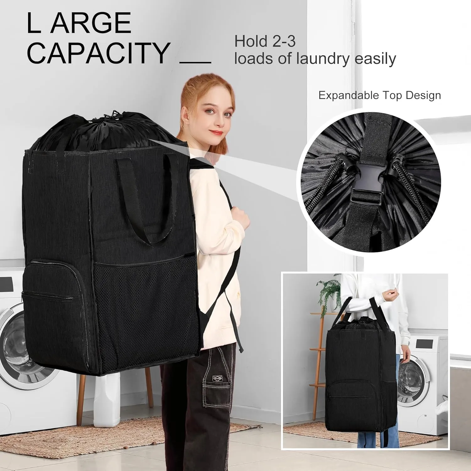 BeeGreen Laundry Backpack Bag Extra Large Heavy Duty