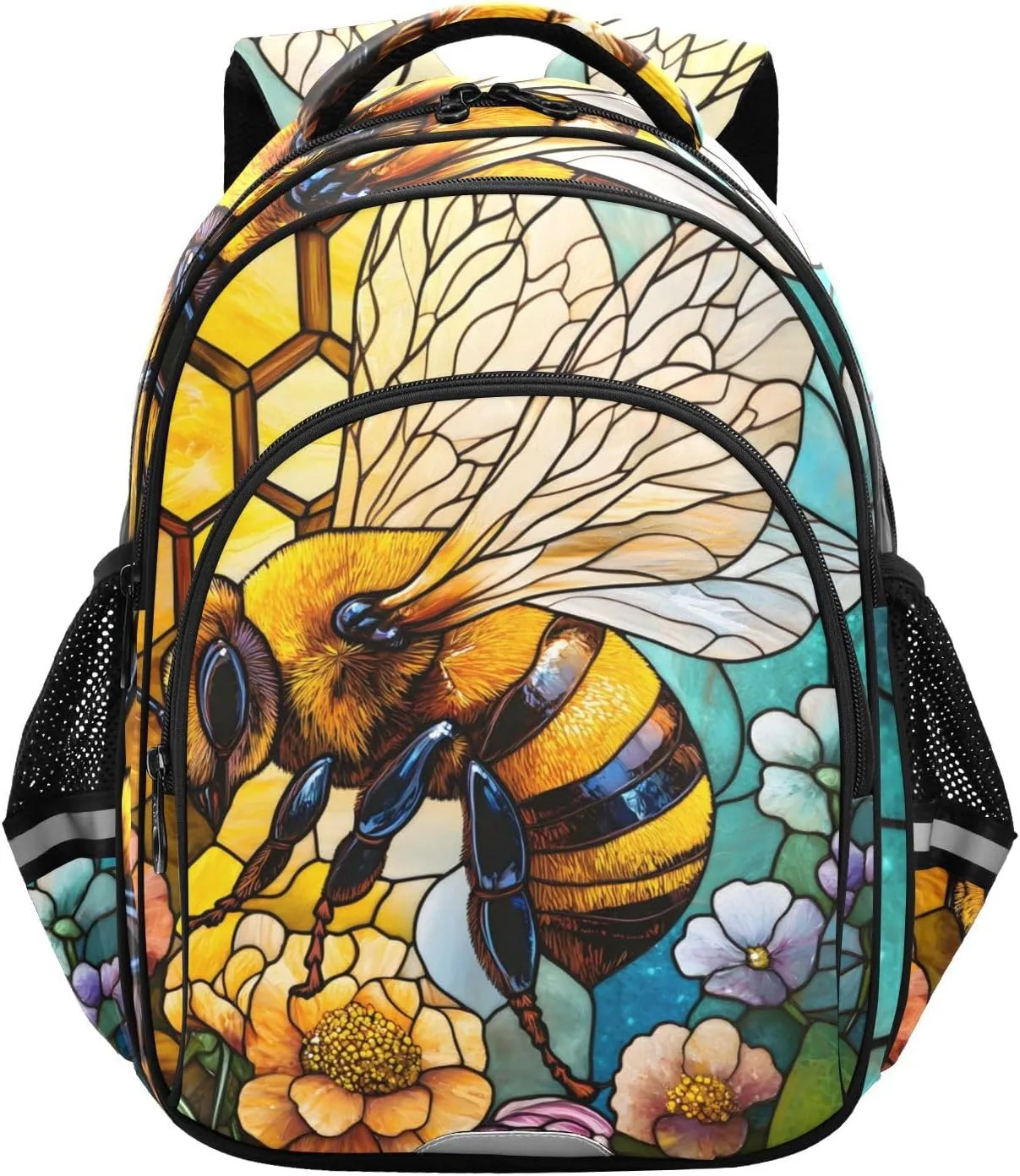 Bees Collecting Nectar for Teens Water Resistant Laptop Bags Travel Daypacks,15.3" H