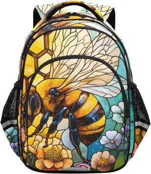 Bees Collecting Nectar for Teens Water Resistant Laptop Bags Travel Daypacks,15.3" H