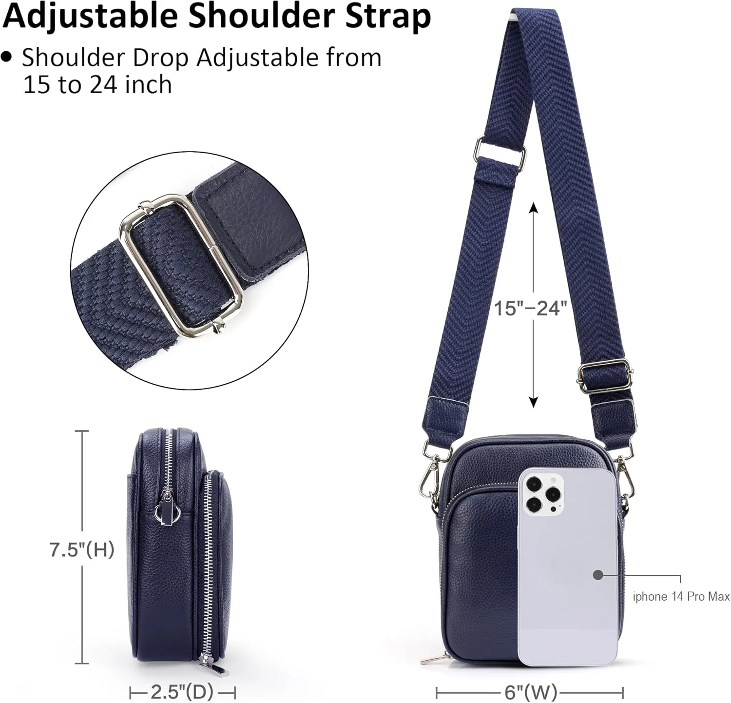 befen Genuine Leather Small Crossbody Purses for Women, RFID Blocking Trendy Cell Phone Travel Purse