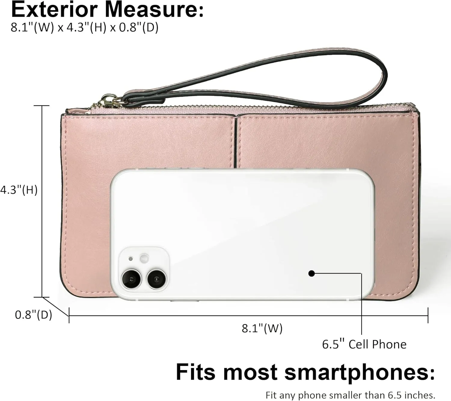 befen Genuine Leather Wristlet Clutch for Women Ultra-Slim Ladies Credit Card Holder Wallet Purses with RFID Protection