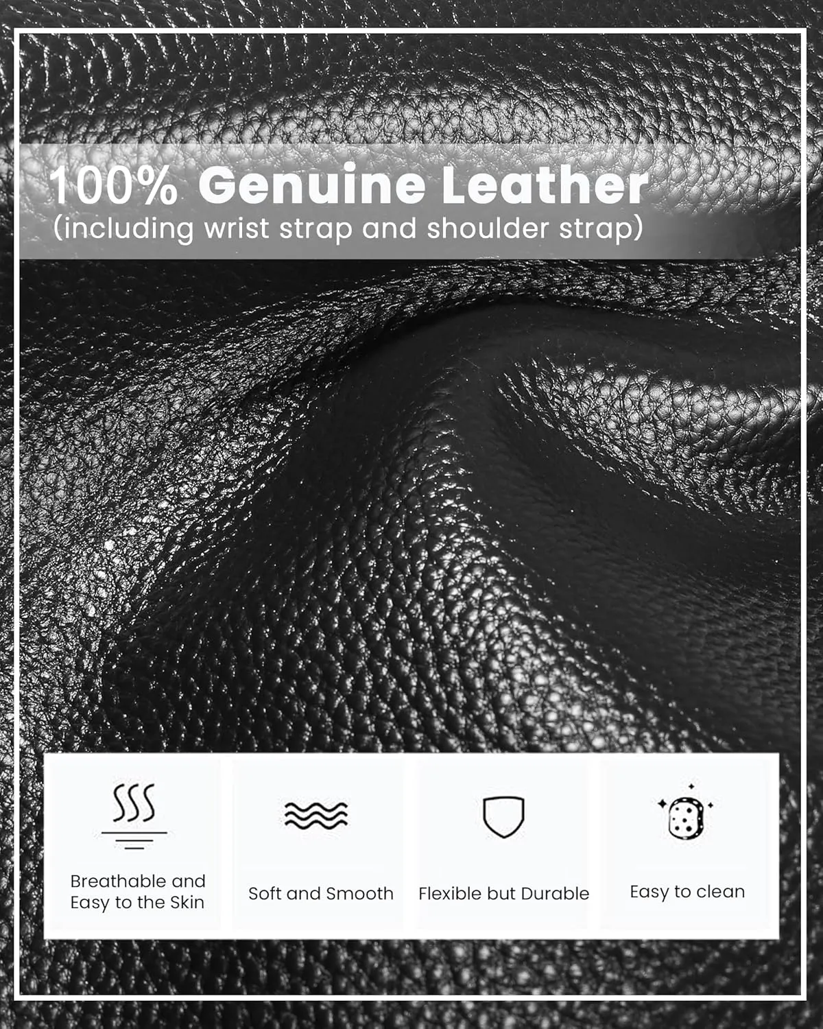 befen Genuine Leather Wristlet Clutch Wallet Purses Small Crossbody Bags for Women with RFID Blocking Card Slots