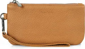 befen Genuine Leather Wristlet Coin Purse, Small Italian Leather Zipper Wallet Pouch for Women 6.75 x 3.75